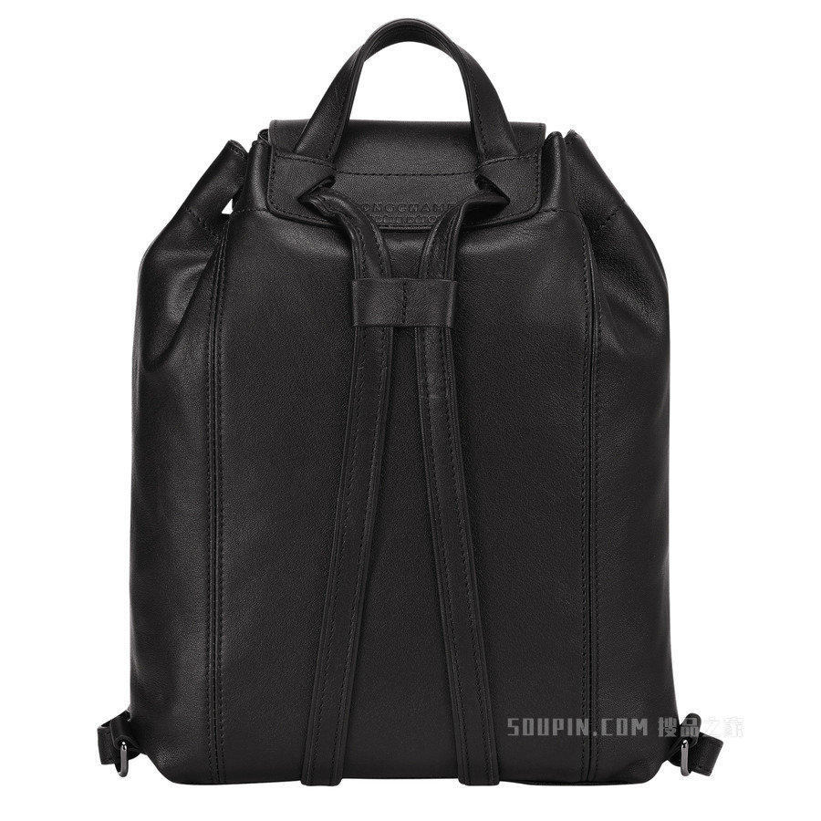 Le Pliage Cuir 双肩背包 - 黑色