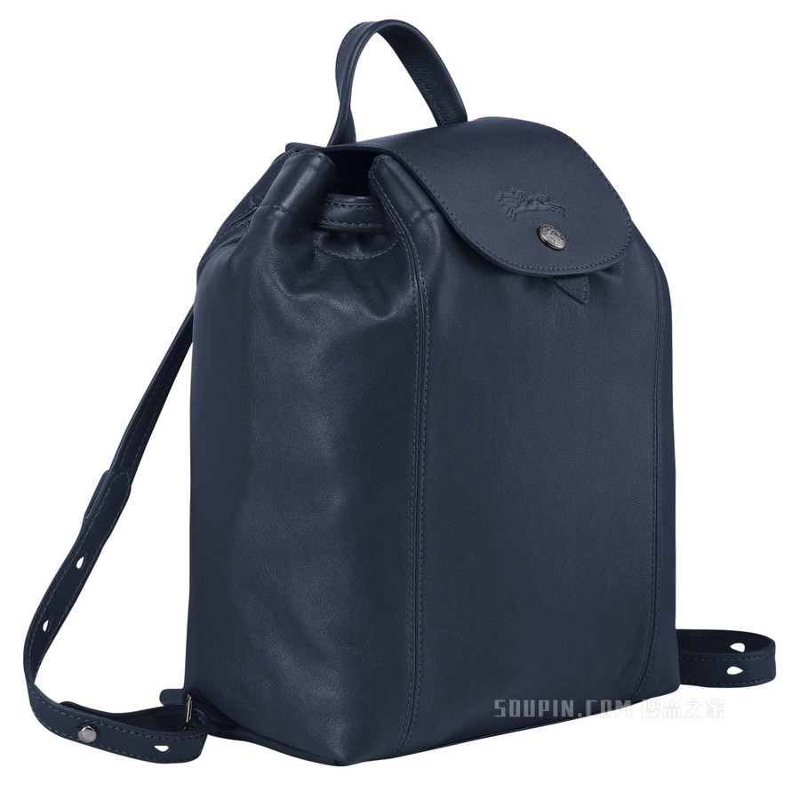 Le Pliage Cuir 双肩背包 - 蓝色