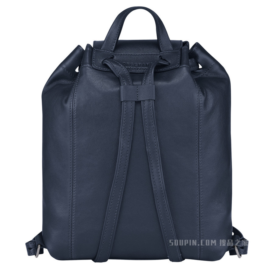 Le Pliage Cuir 双肩背包 - 蓝色