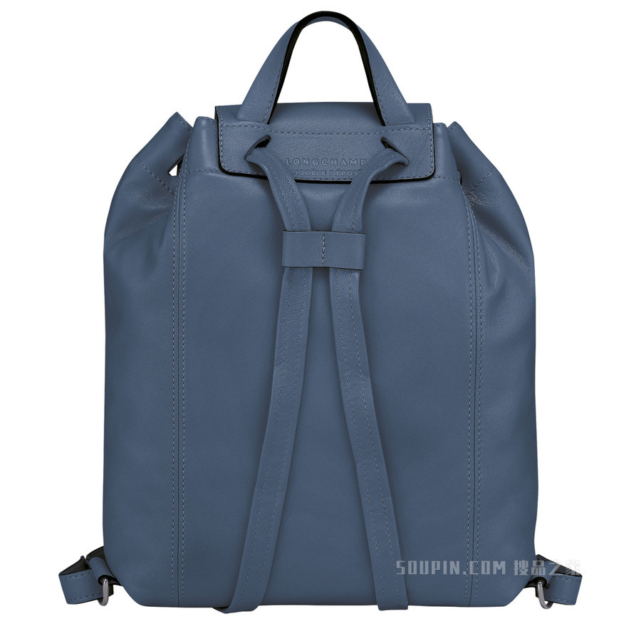 Le Pliage Cuir 双肩背包 - 蓝色