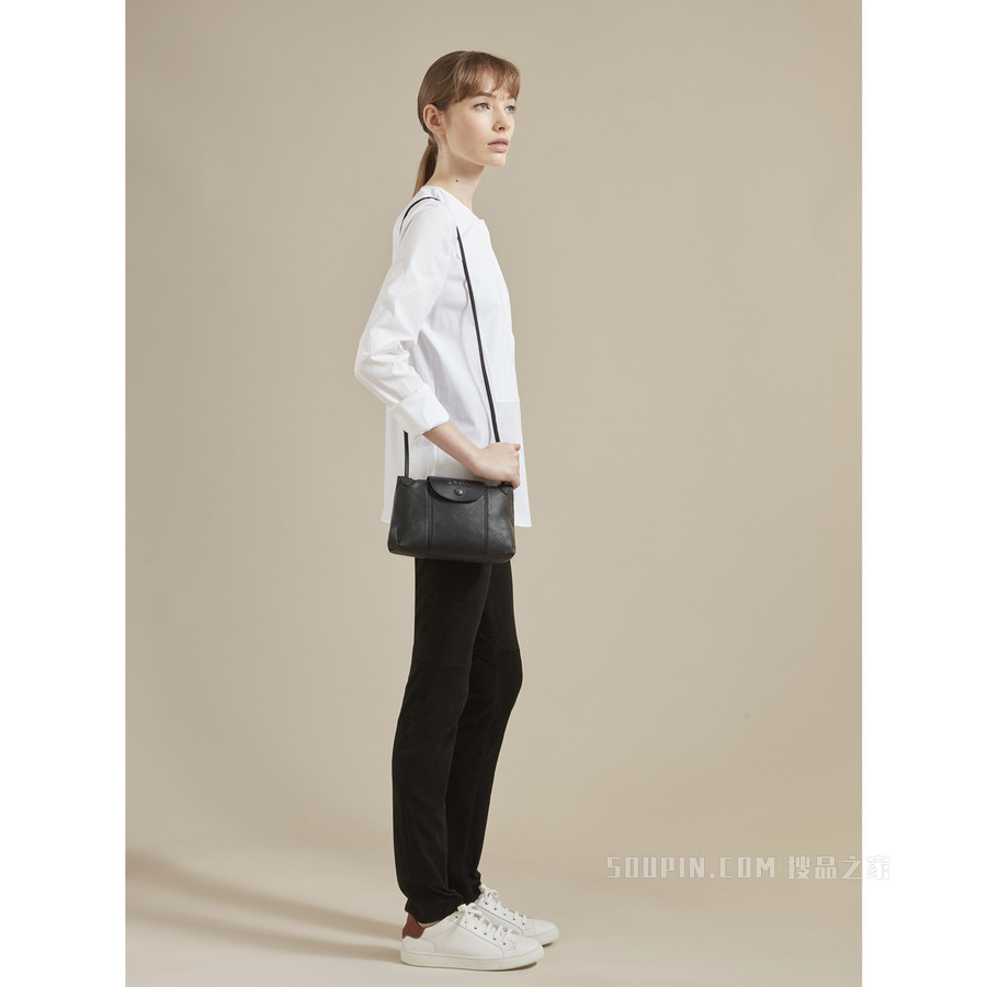 Le Pliage Cuir 斜挎包 - 黑色