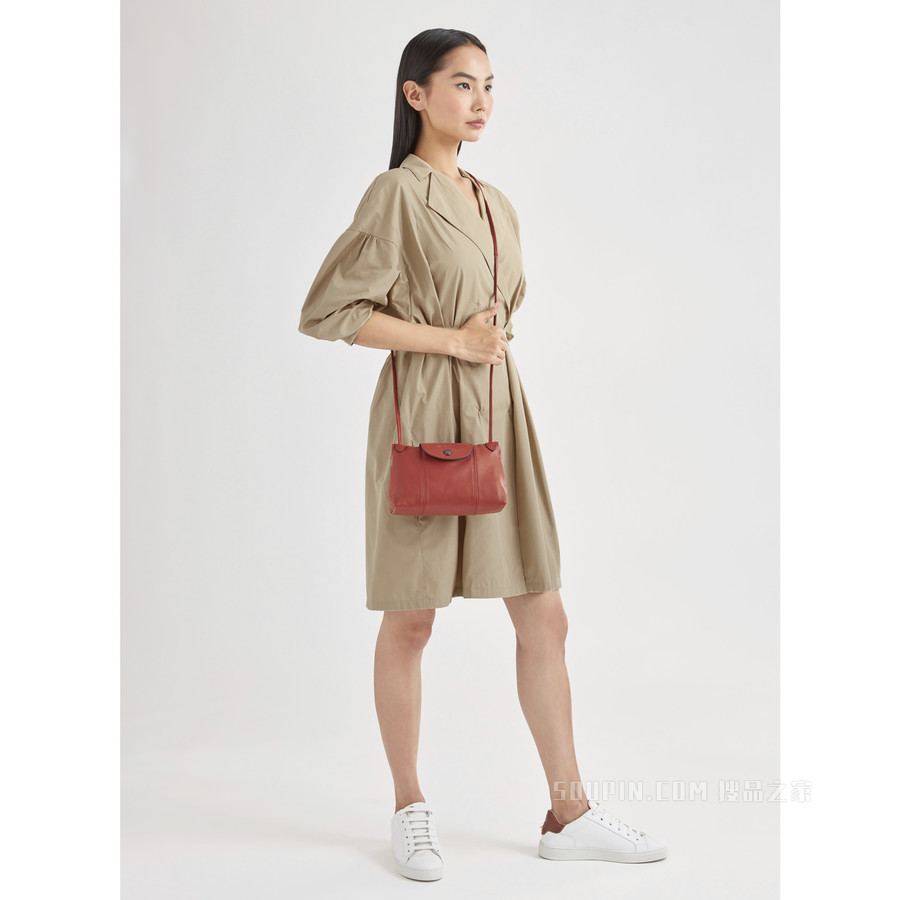Le Pliage Cuir 斜挎包 - 橘色