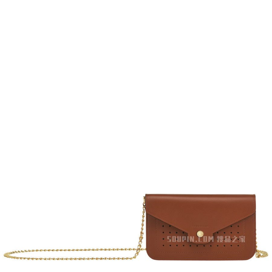 Mademoiselle Longchamp 系列 带链钱包 - 棕色