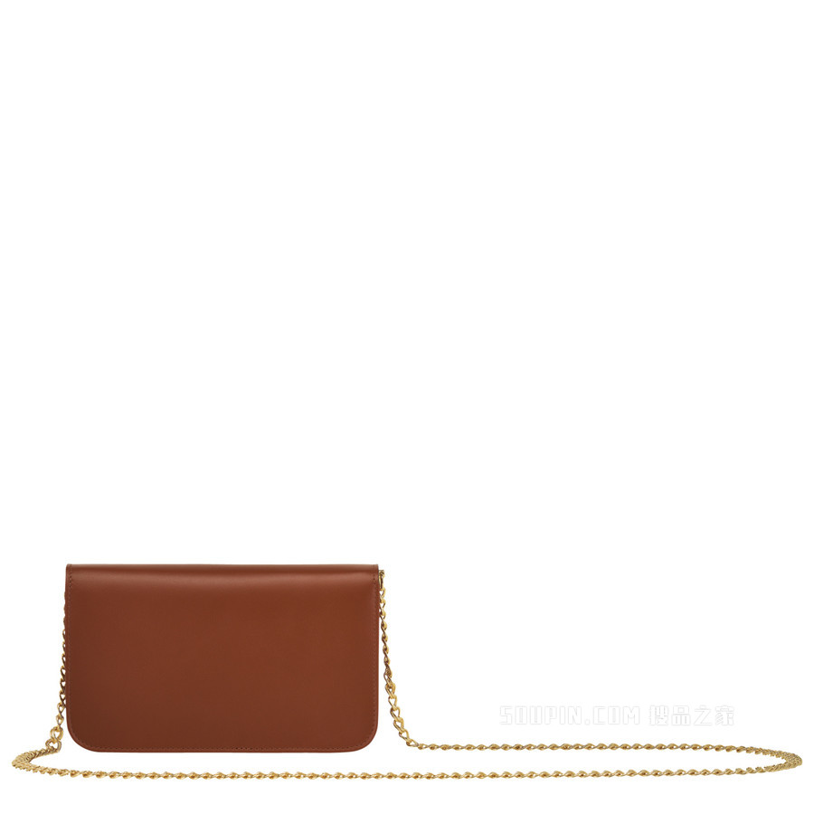 Mademoiselle Longchamp 系列 带链钱包 - 棕色