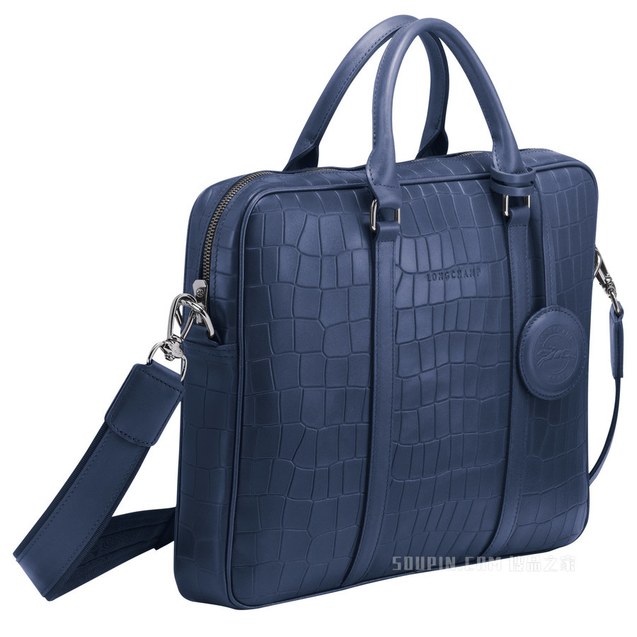 Croco Block 公文包特小号 - 蓝色