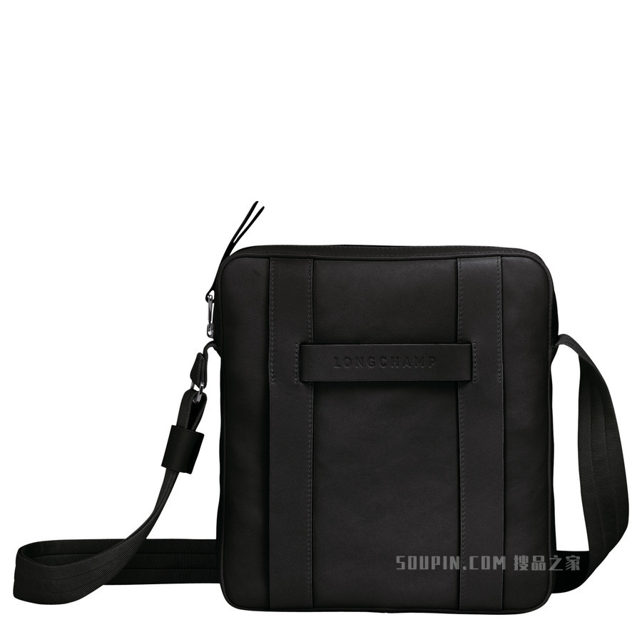 Longchamp 3D 斜挎包中号 - 黑色