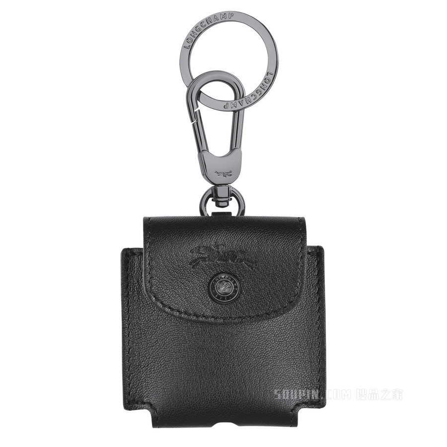Le Pliage Cuir AirPods 钥匙扣 - 黑色