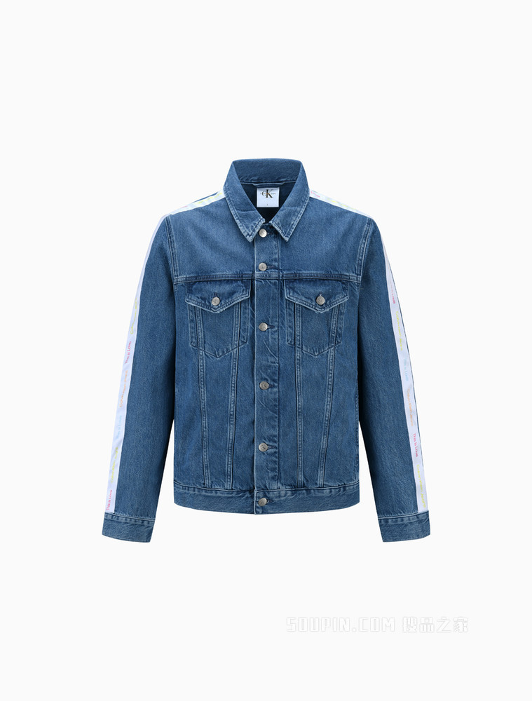 【彩虹系列】Calvin Klein 22春夏男时尚翻领LOGO织带休闲外套J321587