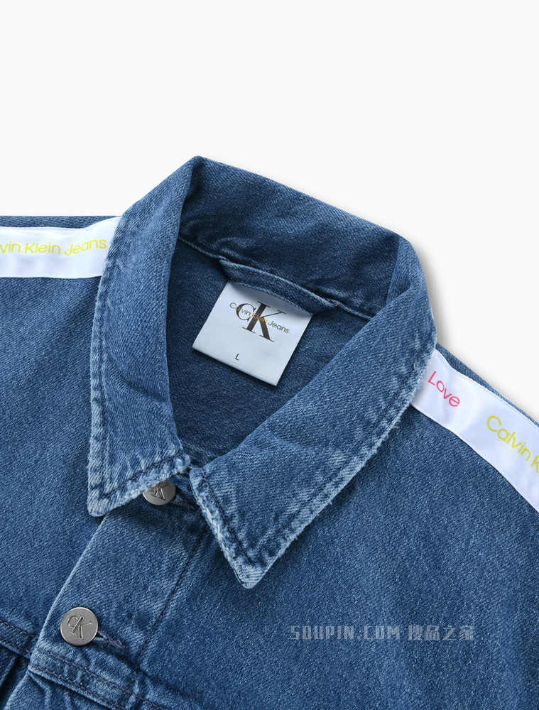 【彩虹系列】Calvin Klein 22春夏男时尚翻领LOGO织带休闲外套J321587