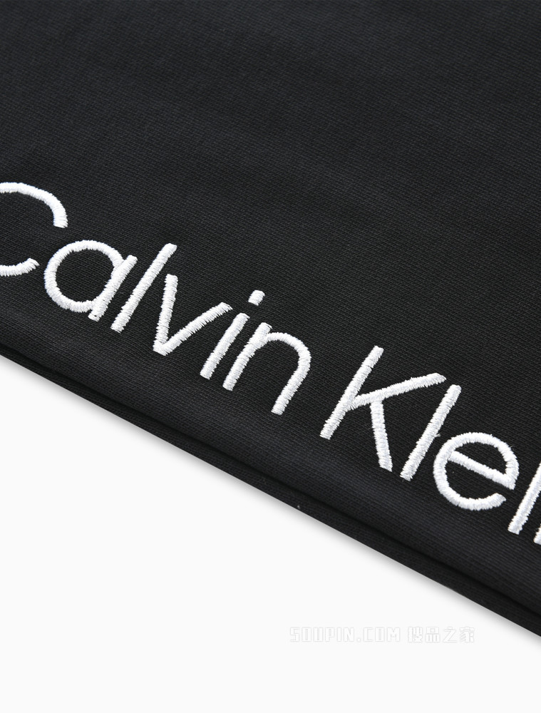 Calvin Klein 22春夏女士纯棉松紧抽绳束脚刺绣LOGO运动休闲裤40WH107