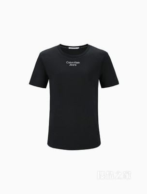 Calvin Klein 22春夏新款女士休闲圆领纯棉简约LOGO短袖T恤J218886