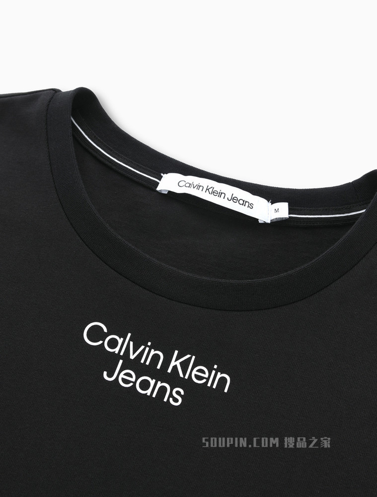 Calvin Klein 22春夏新款女士休闲圆领纯棉简约LOGO短袖T恤J218886