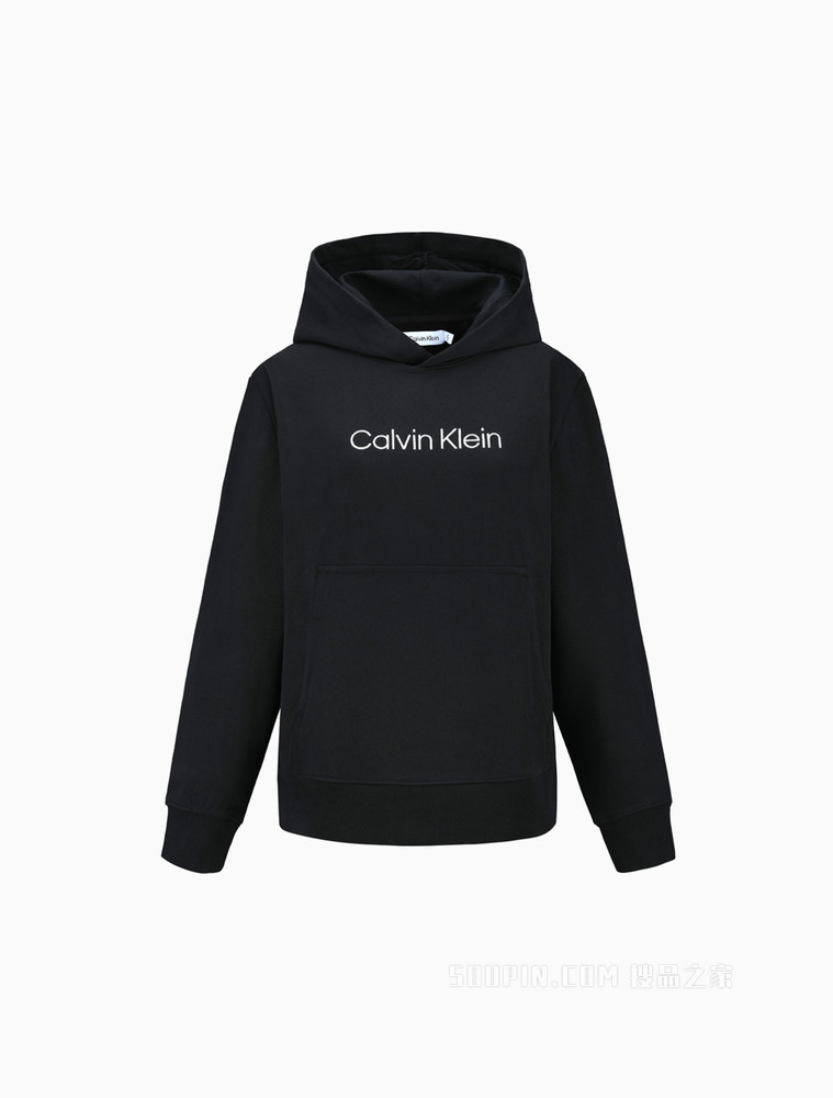 Calvin Klein 22春夏女士时尚纯棉连帽简约刺绣LOGO套头卫衣40WH106