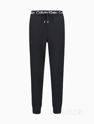 Calvin Klein 22春夏男士时尚循环LOGO织带抽绳束脚运动休闲裤4MS2P600