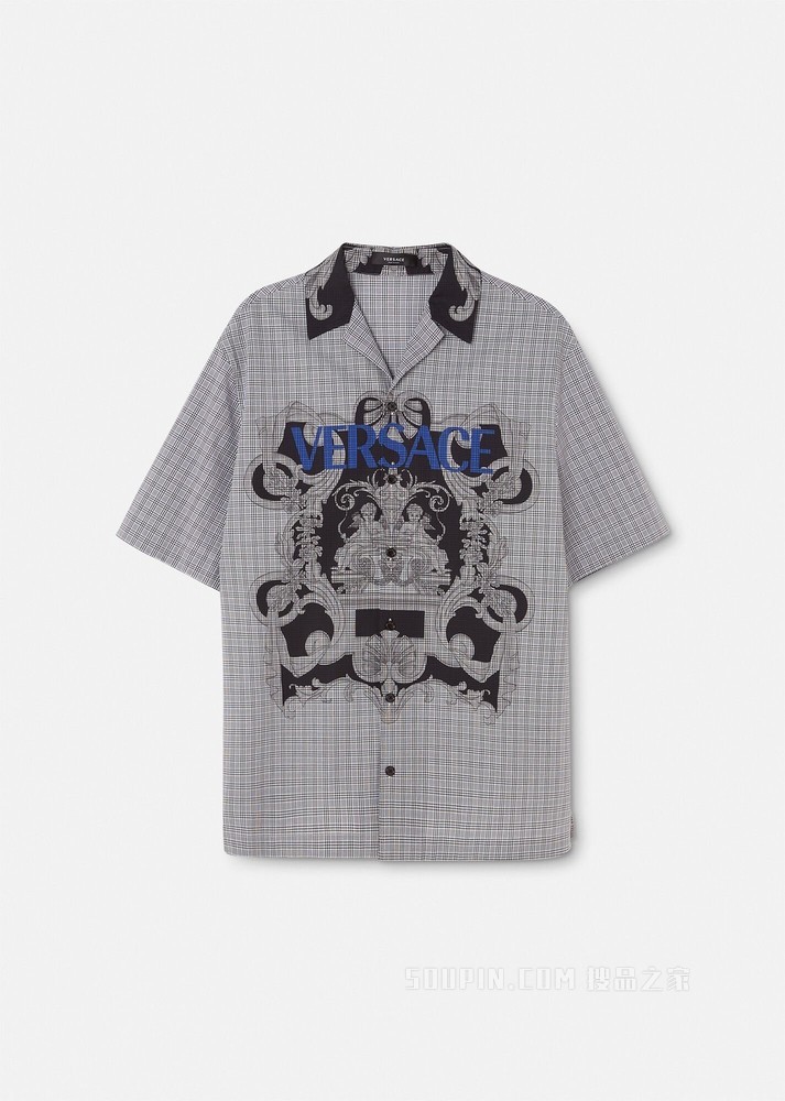 Silver Baroque格纹Logo衬衫