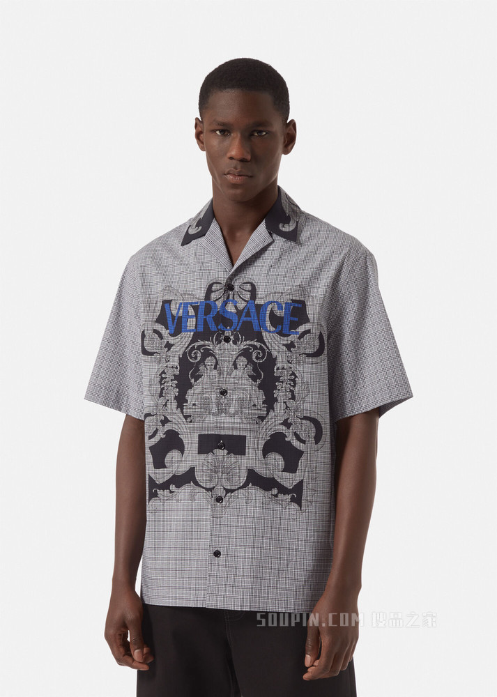 Silver Baroque格纹Logo衬衫