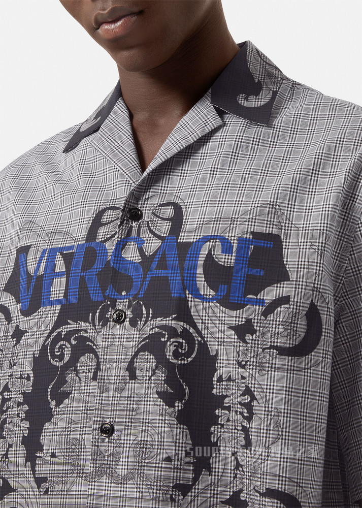 Silver Baroque格纹Logo衬衫