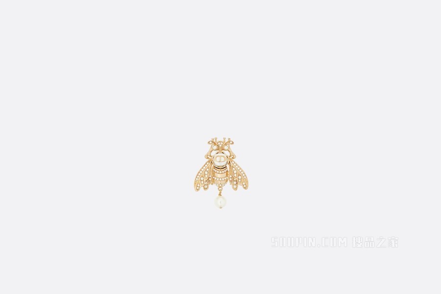 Dior Dream 胸针 金色饰面金属和白色树脂珠饰