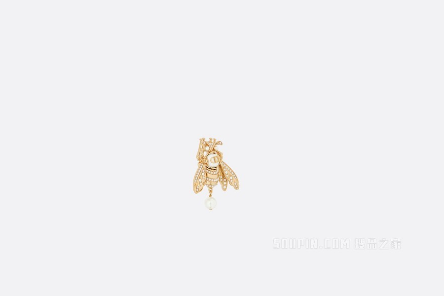Dior Dream 胸针 金色饰面金属和白色树脂珠饰