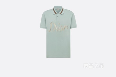 宽松版型 Polo 衫 浅绿色棉质珠地布