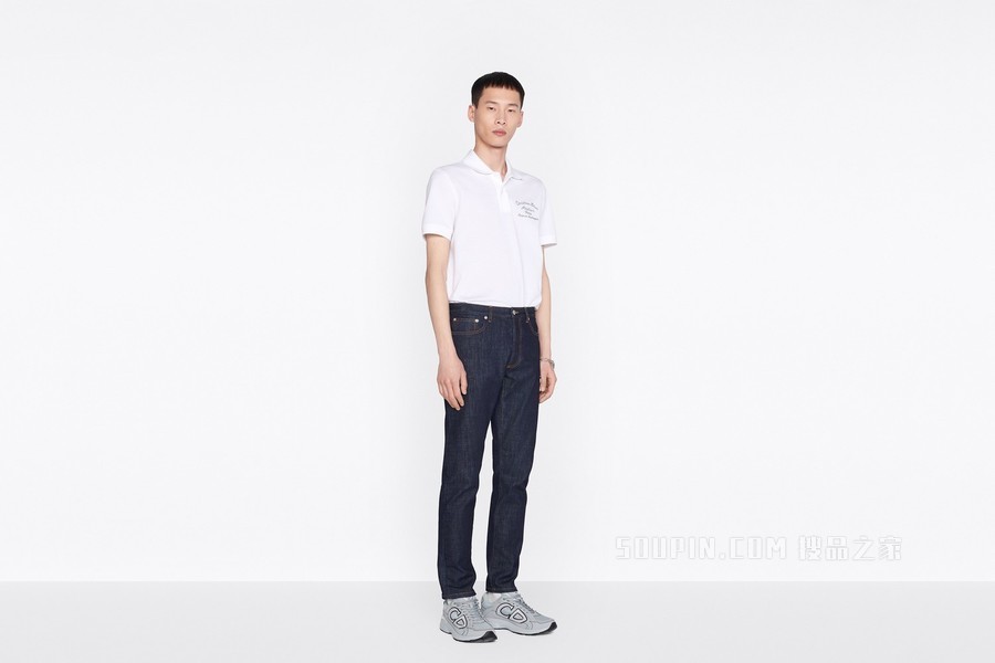 Polo 衫 白色棉质珠地布“Christian Dior Atelier”标志