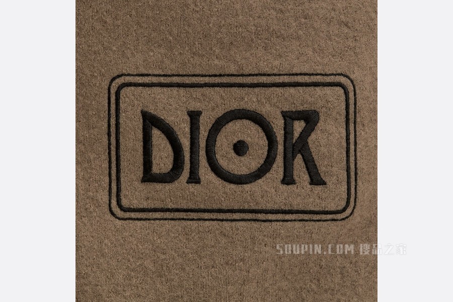 DIOR AND JACK KEROUAC Teddy 短夹克 棕色羊毛毛毡平纹针织面料