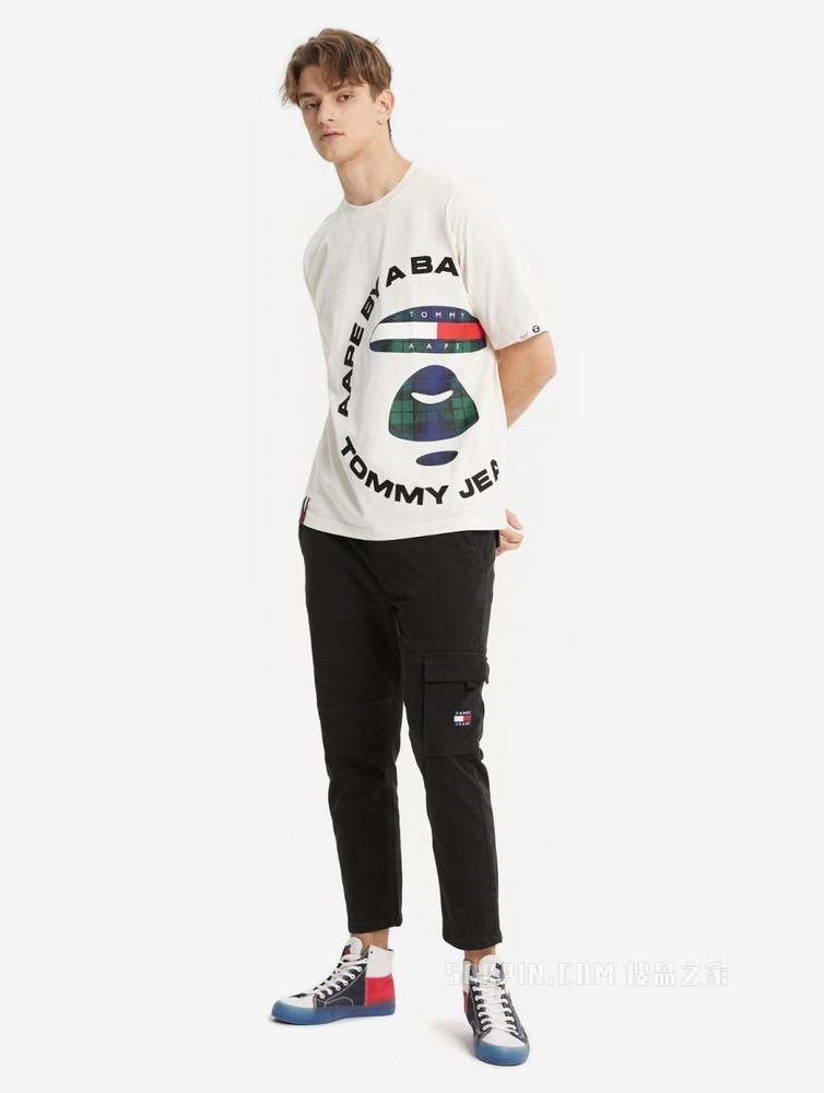 Tommy【AAPE联名】22新款春夏纯棉迷彩印花LOGO短袖T恤DM0DM13725