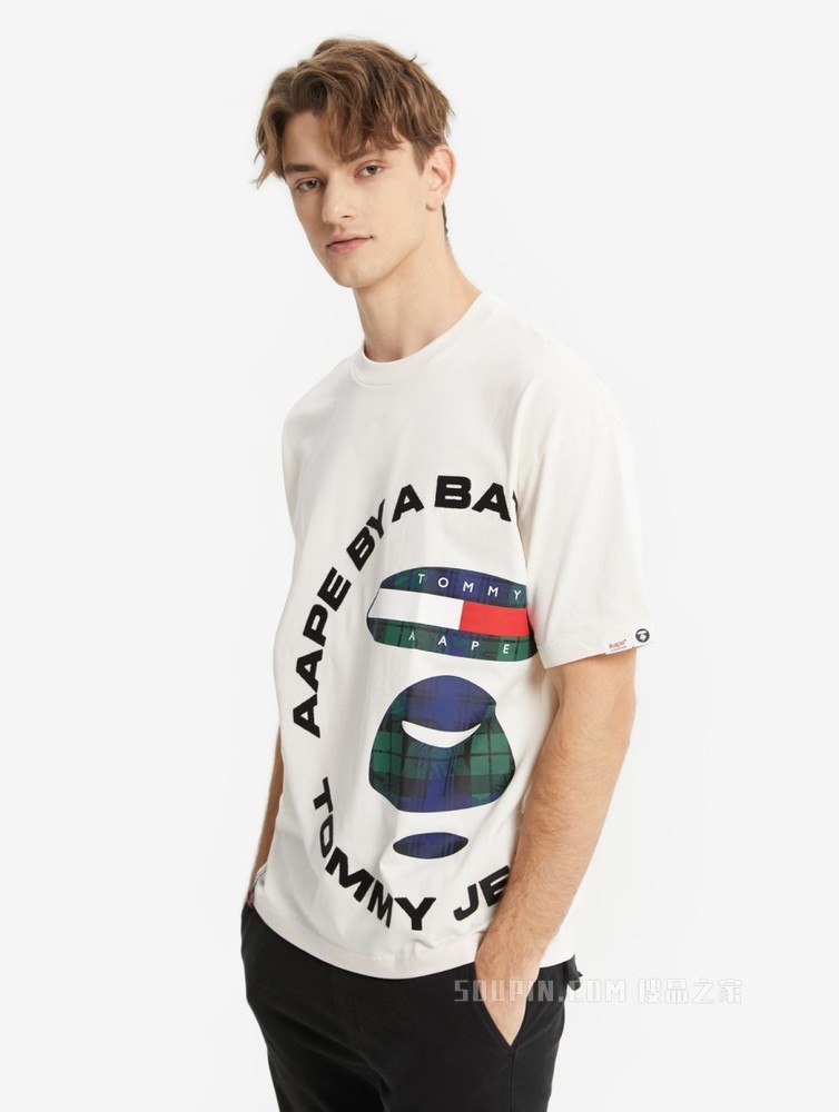 Tommy【AAPE联名】22新款春夏纯棉迷彩印花LOGO短袖T恤DM0DM13725