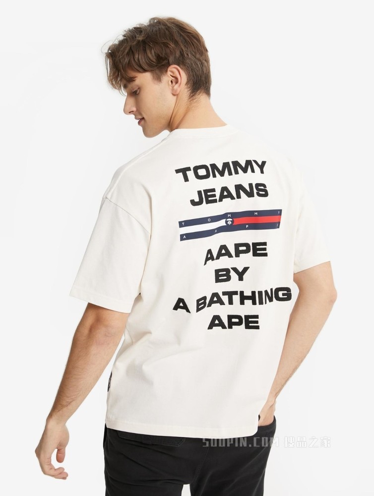 Tommy【AAPE联名】22新款春夏纯棉迷彩印花LOGO短袖T恤DM0DM13725