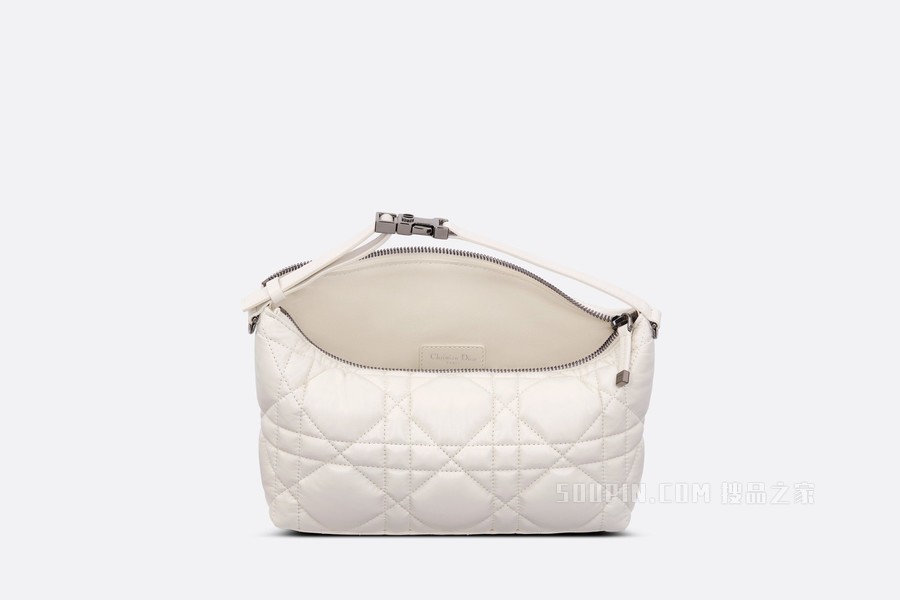 中号 DiorTravel Nomad 手拿包 奶白色牛皮革超大藤格纹
