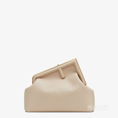 Fendi First中号手袋 浅米色皮革手袋