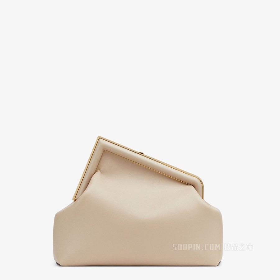 Fendi First中号手袋 浅米色皮革手袋