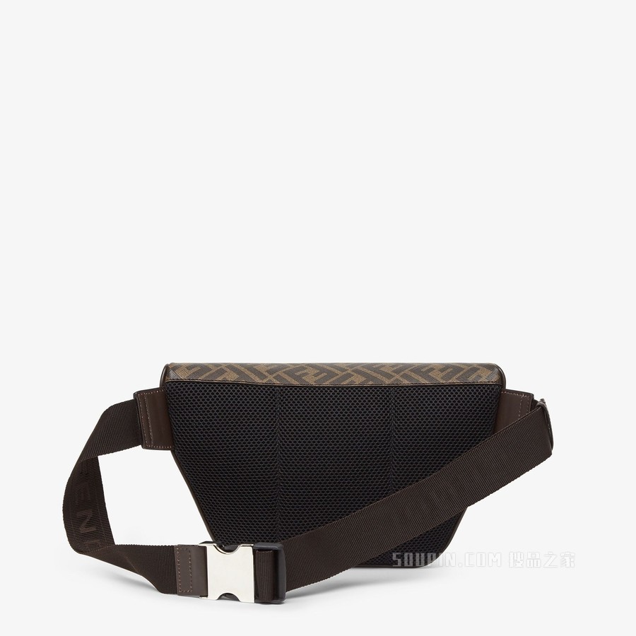 腰包 棕色FF布料腰包