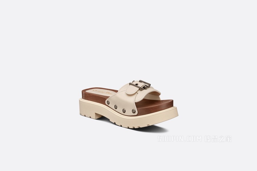 Diorquake 饰带凉拖 白色牛皮革