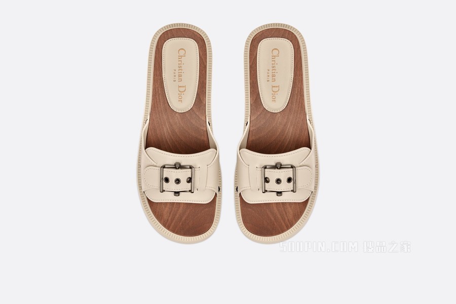 Diorquake 饰带凉拖 白色牛皮革