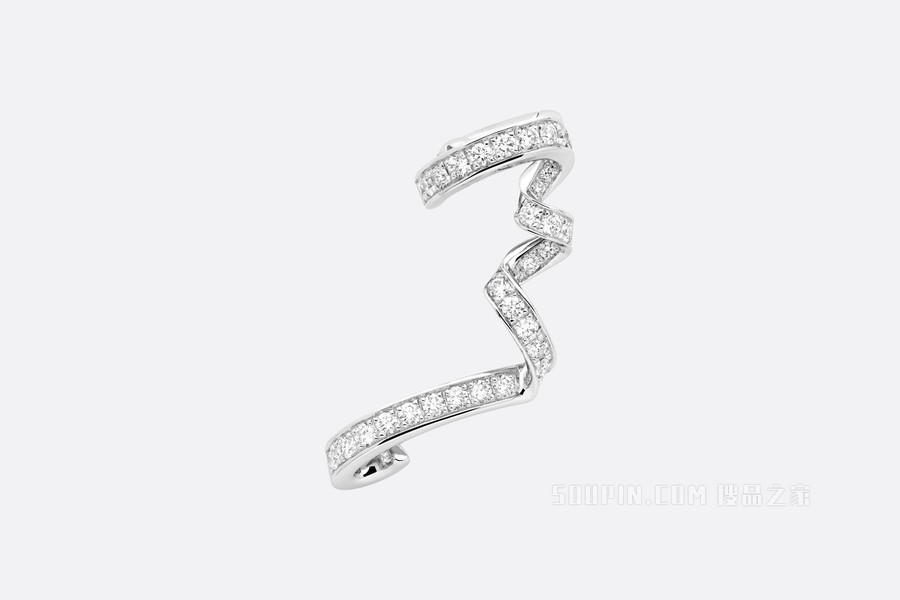 Archi Dior 左耳环 白色 18K 金和钻石