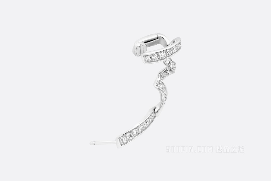 Archi Dior 左耳环 白色 18K 金和钻石