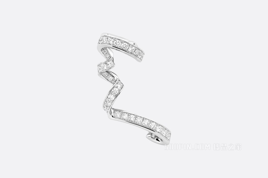 Archi Dior 右耳环 白色 18K 金和钻石