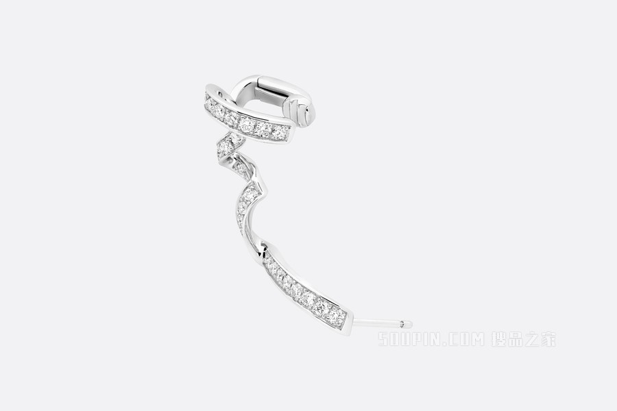 Archi Dior 右耳环 白色 18K 金和钻石