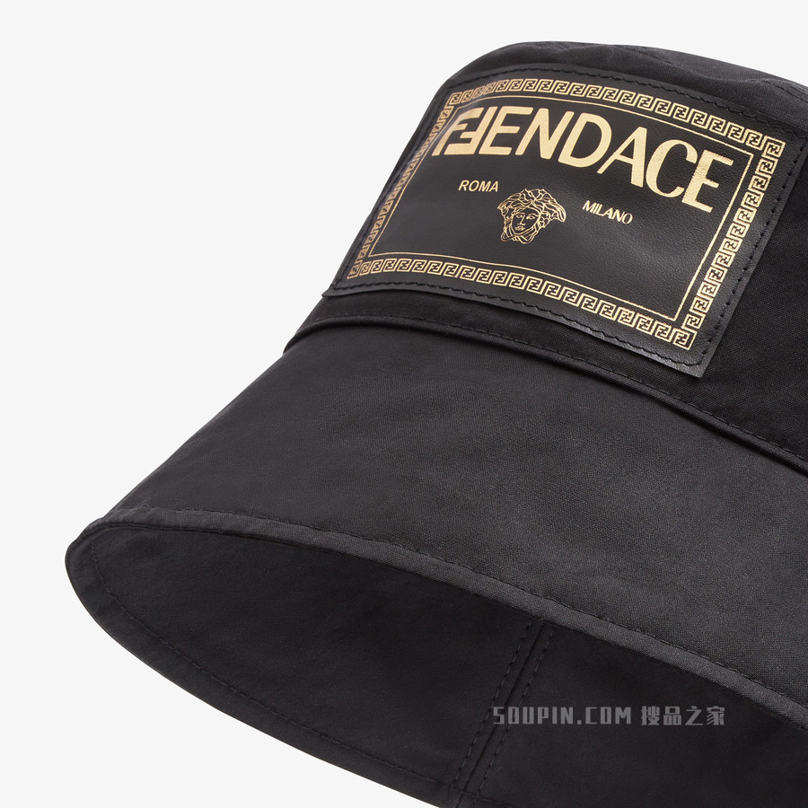 帽子 黑色帆布Fendace徽标渔夫帽