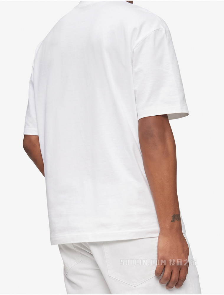 Calvin Klein 22春夏新款男士休闲纯棉圆领刺绣LOGO短袖T恤40HM229