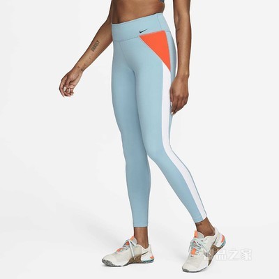 Nike One Dri-FIT 女子中腰撞色紧身裤
