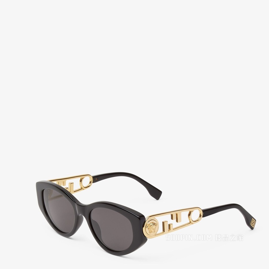 Fendi V2 Fendace黑色醋酸纤维太阳镜