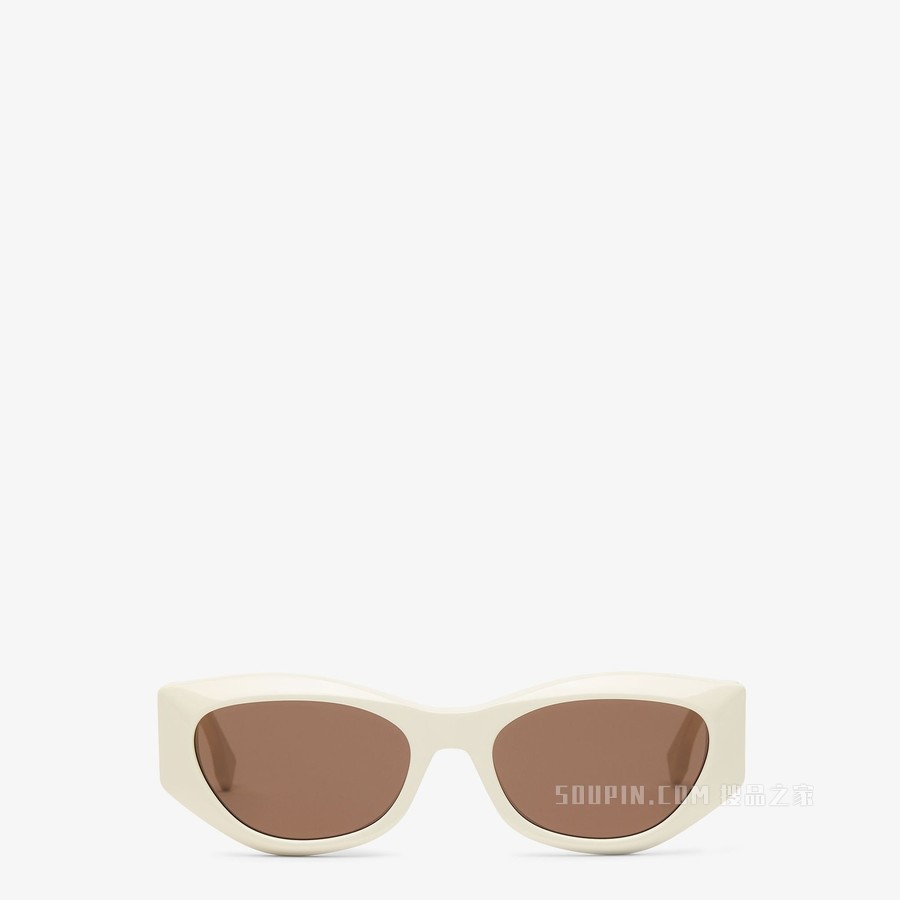 Fendi V1 Fendace Logo白色醋酸纤维太阳镜
