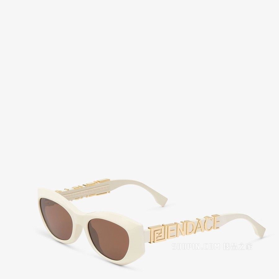 Fendi V1 Fendace Logo白色醋酸纤维太阳镜