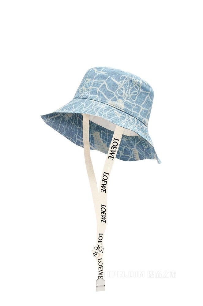 单宁布和牛皮革美人鱼渔夫帽