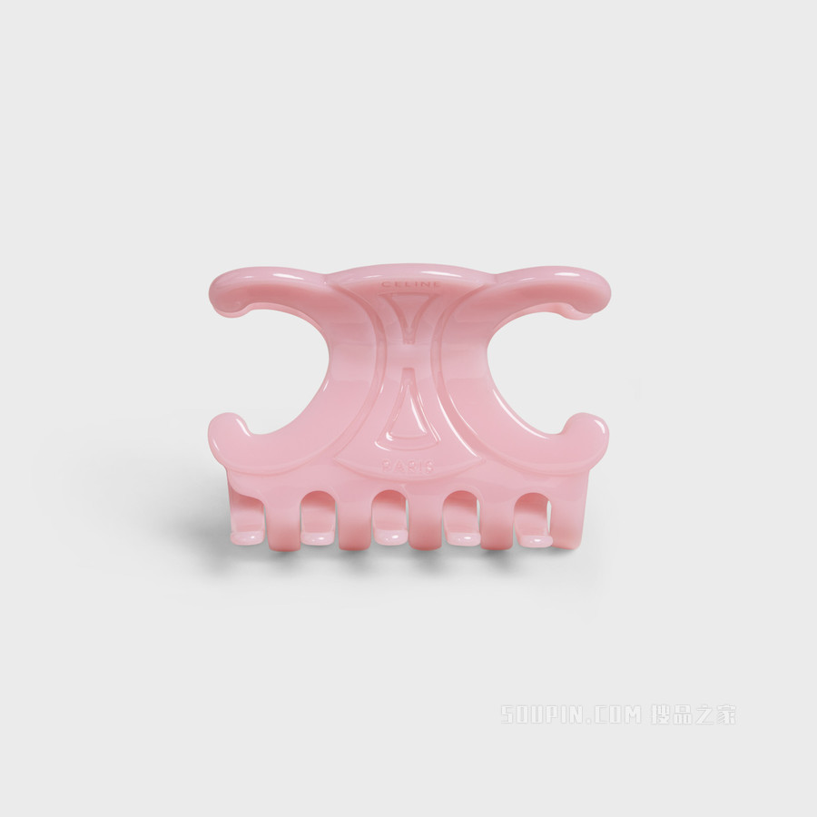 CELINE TRIOMPHE大号粉色醋酸纤维和铁合金发夹 24334