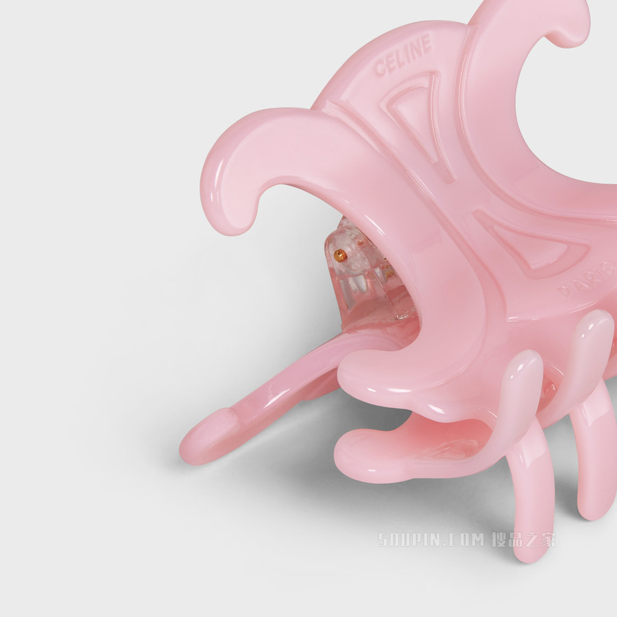 CELINE TRIOMPHE大号粉色醋酸纤维和铁合金发夹 24334