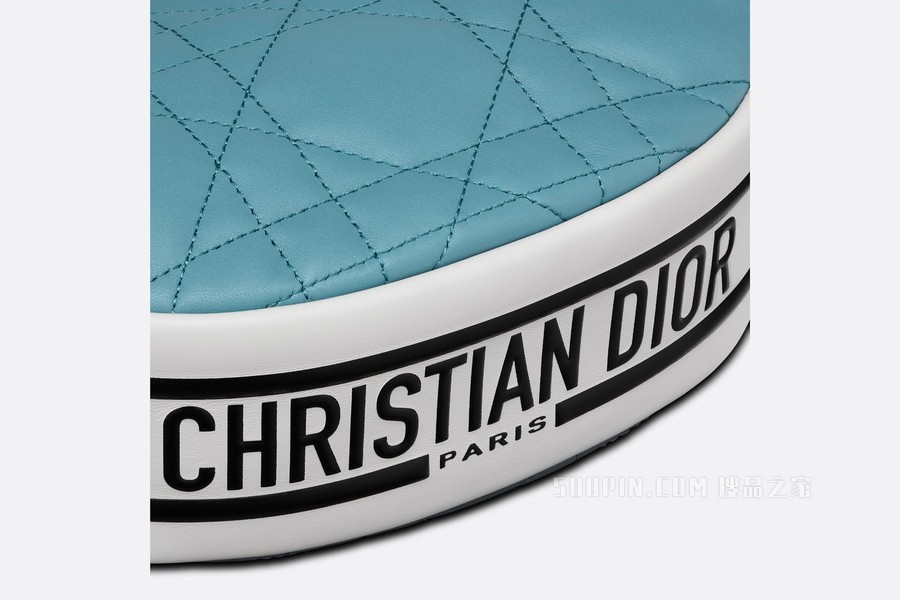 小号 Dior Vibe Hobo 手袋 天蓝色羊皮革超大藤格纹