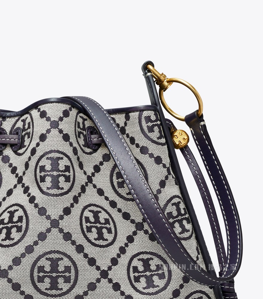 T Monogram 提花钟形包 Tory 海军蓝